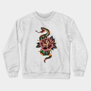 Traditional snake and rose Crewneck Sweatshirt